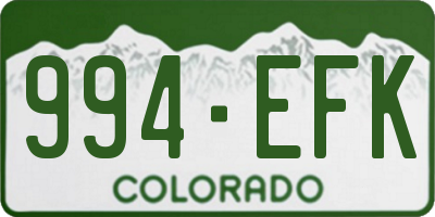 CO license plate 994EFK