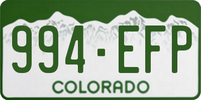 CO license plate 994EFP