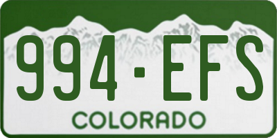 CO license plate 994EFS