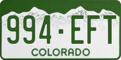 CO license plate 994EFT