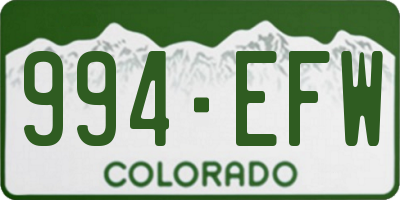 CO license plate 994EFW