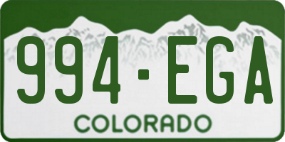 CO license plate 994EGA