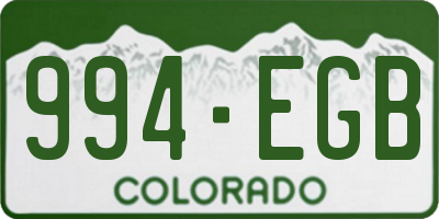 CO license plate 994EGB