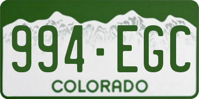 CO license plate 994EGC
