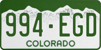 CO license plate 994EGD
