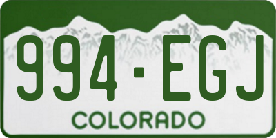 CO license plate 994EGJ