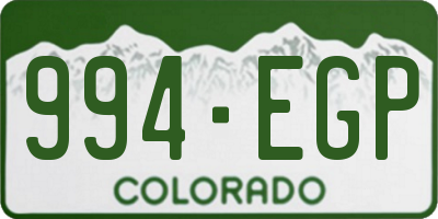 CO license plate 994EGP