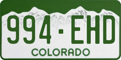 CO license plate 994EHD