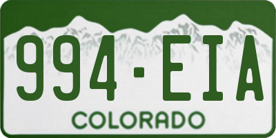 CO license plate 994EIA