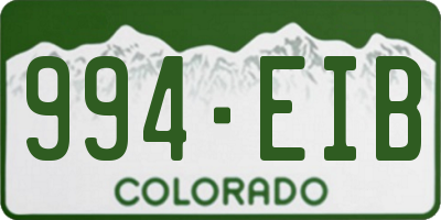 CO license plate 994EIB