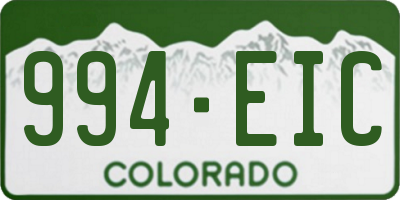 CO license plate 994EIC