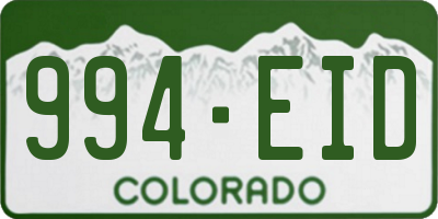 CO license plate 994EID