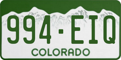 CO license plate 994EIQ