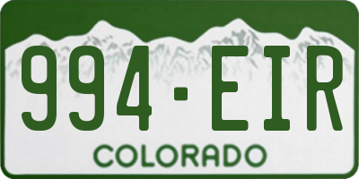 CO license plate 994EIR