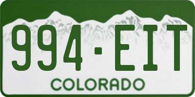 CO license plate 994EIT
