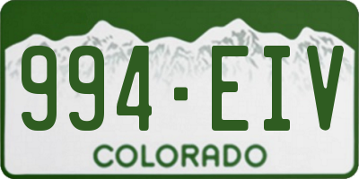 CO license plate 994EIV