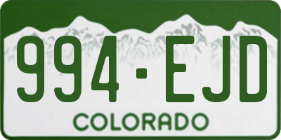 CO license plate 994EJD