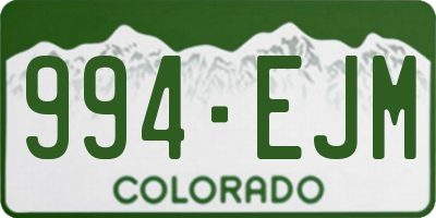 CO license plate 994EJM