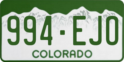 CO license plate 994EJO