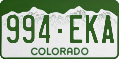 CO license plate 994EKA