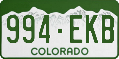 CO license plate 994EKB