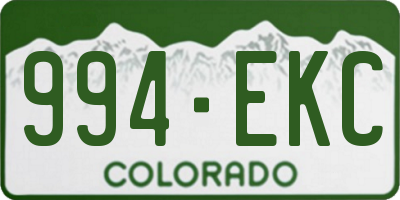 CO license plate 994EKC