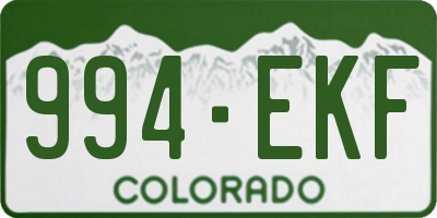 CO license plate 994EKF
