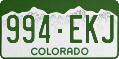 CO license plate 994EKJ