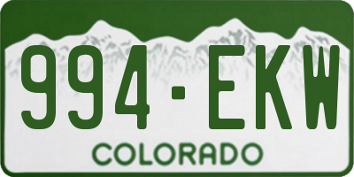 CO license plate 994EKW
