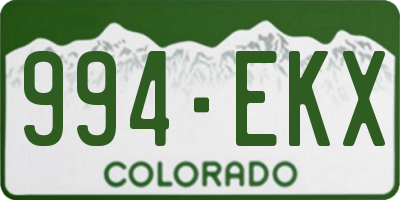 CO license plate 994EKX