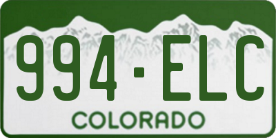 CO license plate 994ELC