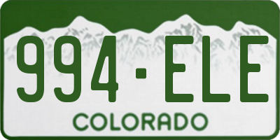 CO license plate 994ELE