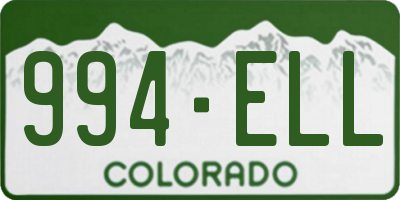 CO license plate 994ELL
