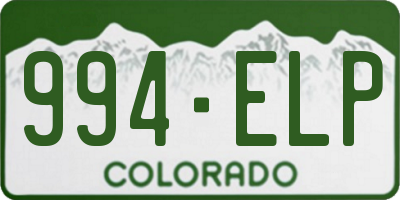 CO license plate 994ELP