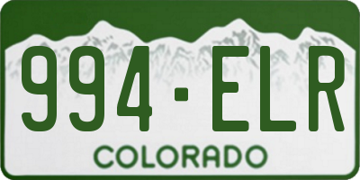 CO license plate 994ELR