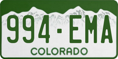 CO license plate 994EMA