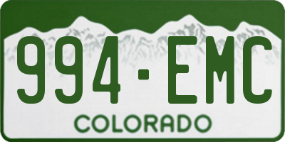 CO license plate 994EMC