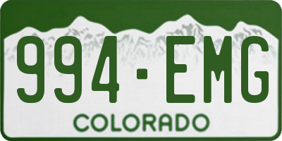 CO license plate 994EMG