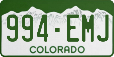 CO license plate 994EMJ