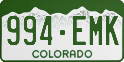 CO license plate 994EMK
