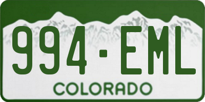 CO license plate 994EML