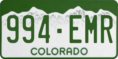 CO license plate 994EMR