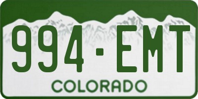 CO license plate 994EMT