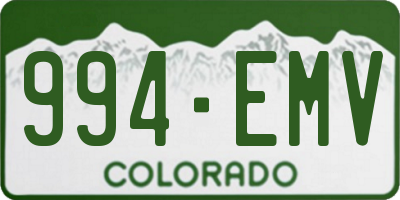 CO license plate 994EMV