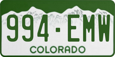 CO license plate 994EMW