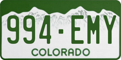 CO license plate 994EMY