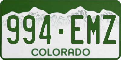 CO license plate 994EMZ