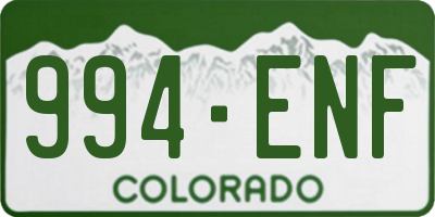 CO license plate 994ENF