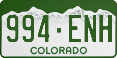 CO license plate 994ENH