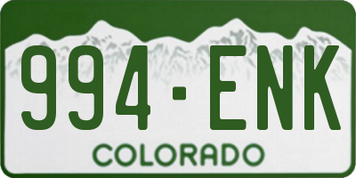 CO license plate 994ENK